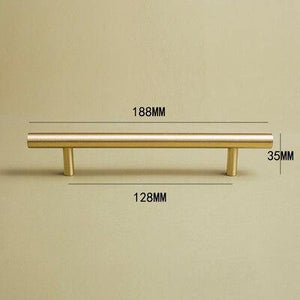 European style/Gold Solid Brass Cabinet Long Handles Furniture Drawer Pulls Drawer T Bar Kitchen Pulls Furniture Handle Hardware