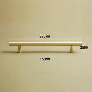 European style/Gold Solid Brass Cabinet Long Handles Furniture Drawer Pulls Drawer T Bar Kitchen Pulls Furniture Handle Hardware