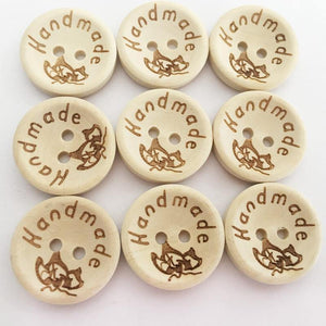 Planet Gates C 100pcs / 15 mm 100Pcs/lot Wooden Buttons Clothing Decoration Wedding Decor  Handmade Letter Love DIY Crafts Scrapbooking For Sewing Accessories