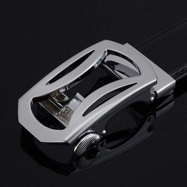 3.5cm Cow Genuine Leather Mens Belt Cowhide Strap For Male Ratchet Automatic Buckle Belts For Men  Brand Designer Belts