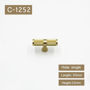 Gold Knurled/Textured simple kitchen cabinet knobs and handles Drawer Pulls Bedroom Knobs Brass T Bar Cabinet Hardware