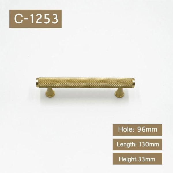 Gold Knurled/Textured simple kitchen cabinet knobs and handles Drawer Pulls Bedroom Knobs Brass T Bar Cabinet Hardware