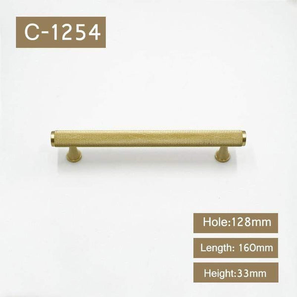 Gold Knurled/Textured simple kitchen cabinet knobs and handles Drawer Pulls Bedroom Knobs Brass T Bar Cabinet Hardware