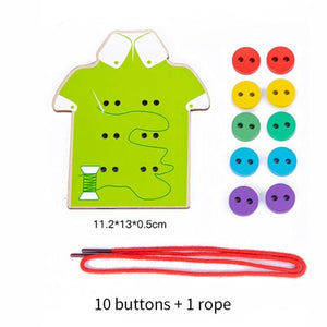 Planet Gates C 1set children's fun montessori learn basic life skills teaching aids clothes threading button sewing board game educational toys