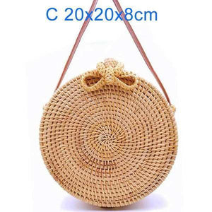 Planet Gates C 20X8 da hu die Round Straw Bags Women Summer Rattan Bag Handmade Woven Beach Cross Body Bag Circle Bohemia Handbag Bali Lowest price L31