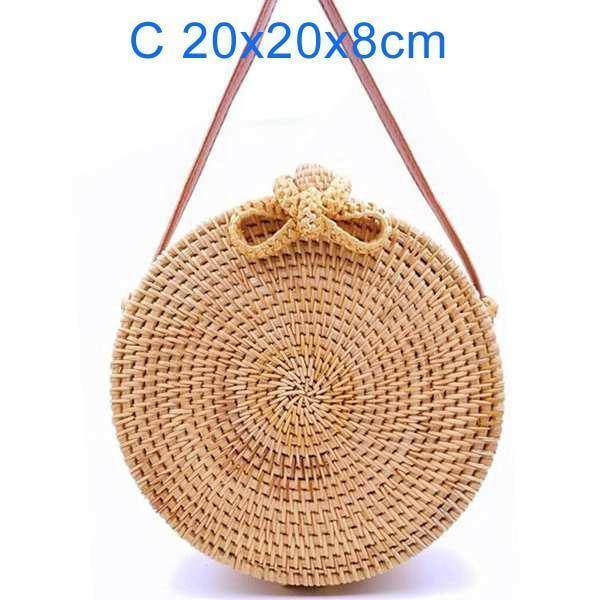Planet Gates C 20X8 da hu die Round Straw Bags Women Summer Rattan Bag Handmade Woven Beach Cross Body Bag Circle Bohemia Handbag Bali Lowest price L31