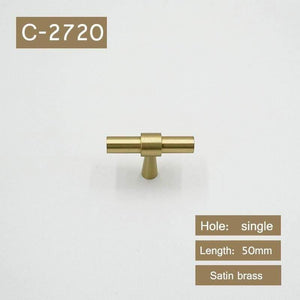 2"-9" Solid Brass Furniture Handles T-bar Light Luxury Fashion Gold Wardrobe Dresser Cupboard Cabinet Drawer Pulls