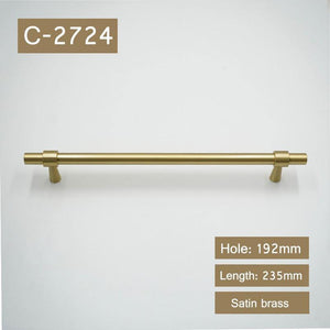 2"-9" Solid Brass Furniture Handles T-bar Light Luxury Fashion Gold Wardrobe Dresser Cupboard Cabinet Drawer Pulls