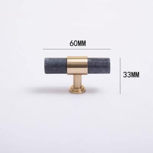 Natural Marble/Crystal + Brass T Bar Cabinet Handle And Knobs Kitchen Cupboard Door Pulls Furniture Handle Dresser Knob Hardware