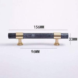 Natural Marble/Crystal + Brass T Bar Cabinet Handle And Knobs Kitchen Cupboard Door Pulls Furniture Handle Dresser Knob Hardware