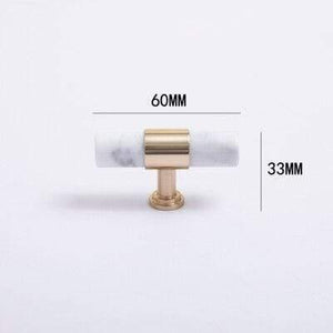 Natural Marble/Crystal + Brass T Bar Cabinet Handle And Knobs Kitchen Cupboard Door Pulls Furniture Handle Dresser Knob Hardware