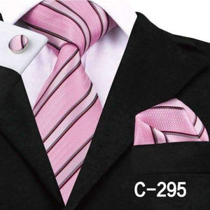 C-557 2018 Pink White Mens Ties Set Plaid Gravatas Necktie 8.5cm Silk Ties for Men Wedding Business Vestidos Corbatas Hombre