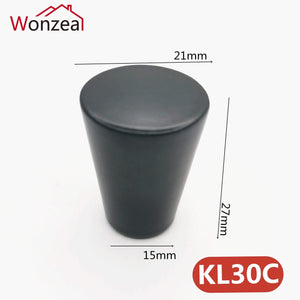 Aluminum Modern Black Cabinet Handle Furniture Hardware Kitchen Door Single Knobs Cupboard Wardrobe Drawer Pulls
