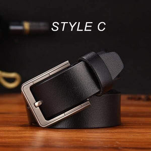 Men's Belt Leather Belt Men Male Genuine Leather Strap Luxury Pin Buckle Fancy Vintage Jeans Cintos Masculinos