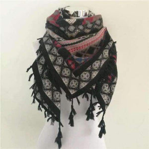 Planet Gates C Black and White Bandana new fashion woman Scarf square scarves Printed Women Wraps Winter autumn ladies shawl Luxury Brand tassel scarf