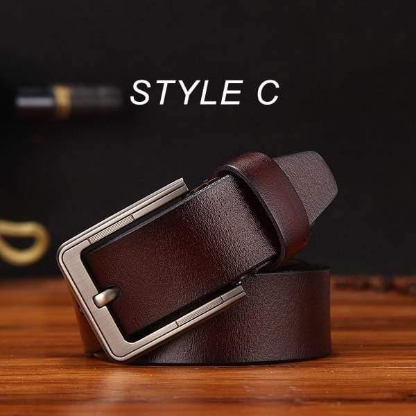 Men's Belt Leather Belt Men Male Genuine Leather Strap Luxury Pin Buckle Fancy Vintage Jeans Cintos Masculinos