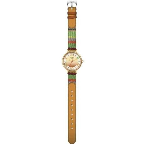 Planet Gates C Brown Drama Lady Women's Watch Japan Movt Rhinestone Fashion Clock Hours Dress Bracelet Leather Girl Birthday Gift Box