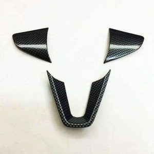 Planet Gates C Carbon Fiber 3pcs Bbincar ABS Chrome Steering Wheel Decorate Trim Sticker Car Interior Accessories For Honda City LHD 2014 2015 2016