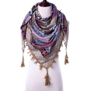 Planet Gates C / China New Fashion Warm Women Scarf Square Scarves Female Wraps Winter Autumn Tassel Printed Girl Shawls Blanket Scarf