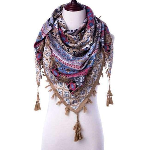 Planet Gates C / China New Fashion Warm Women Scarf Square Scarves Female Wraps Winter Autumn Tassel Printed Girl Shawls Blanket Scarf
