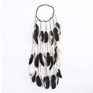 Planet Gates C Feather Rope Crown AWAYTR 2018 Boho White Elastic Gypsy Festival Head Band for Women Fashion Indian Hair Accessories