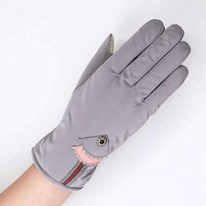 Planet Gates C Gray / One Size New Female Winter Outdoor Sports Warm Windproof Cartoon Bear Touch Screen Gloves Fashion Women Bow Tie Plush Gloves Mittens 17