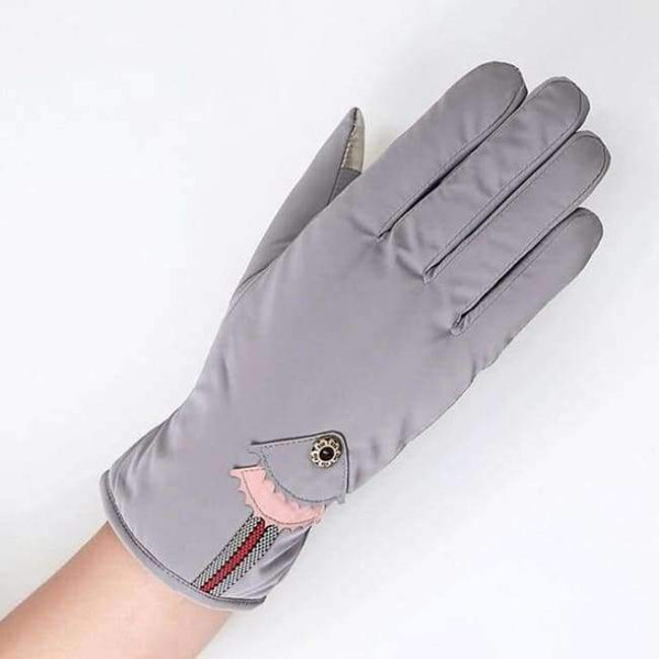 Planet Gates C Gray / One Size New Female Winter Outdoor Sports Warm Windproof Cartoon Bear Touch Screen Gloves Fashion Women Bow Tie Plush Gloves Mittens 17