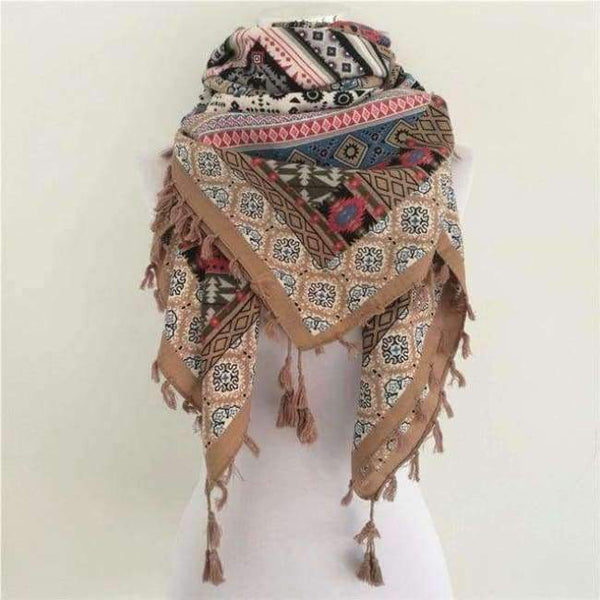 Planet Gates C Khaki Bandana new fashion woman Scarf square scarves Printed Women Wraps Winter autumn ladies shawl Luxury Brand tassel scarf