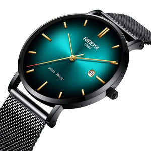 Planet Gates C Mens Watches Top Brand Luxury Mesh Steel Strap Green Casual Quartz Watch Men Fashion Sports Wrist Watch Relogio Masculino