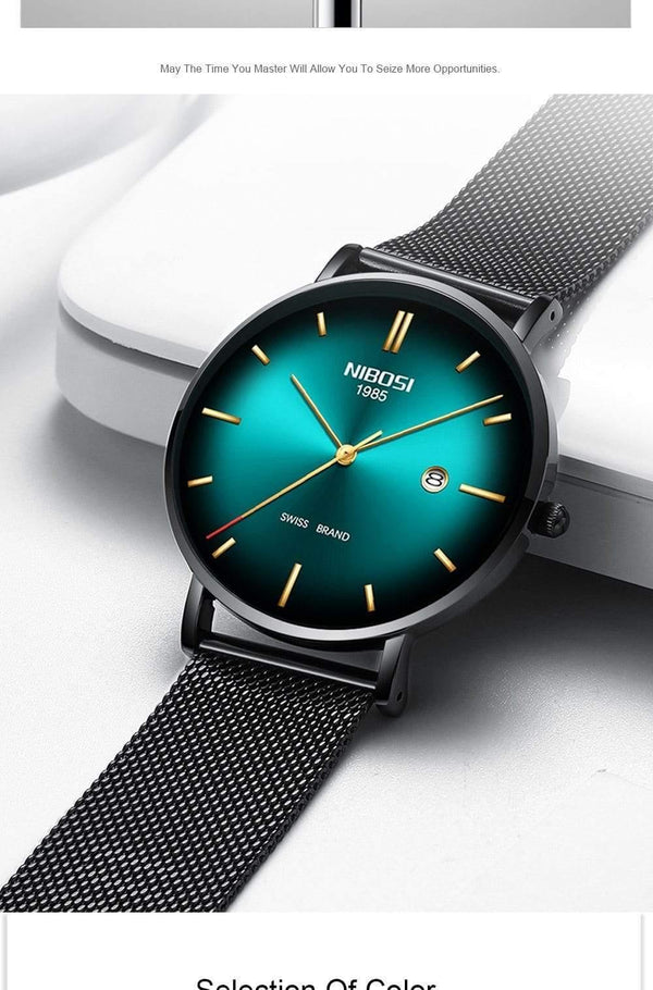 Planet Gates C Mens Watches Top Brand Luxury Mesh Steel Strap Green Casual Quartz Watch Men Fashion Sports Wrist Watch Relogio Masculino