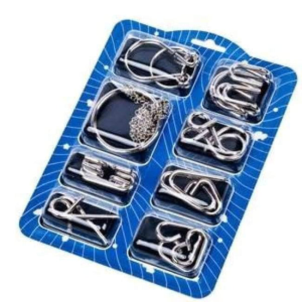 Planet Gates c Montessori Materials 8 Pcs/Set Metal Wire Puzzle Iq Mind Brain Teaser Puzzles Game For Adults And Kids 3 Style Good Family Gift