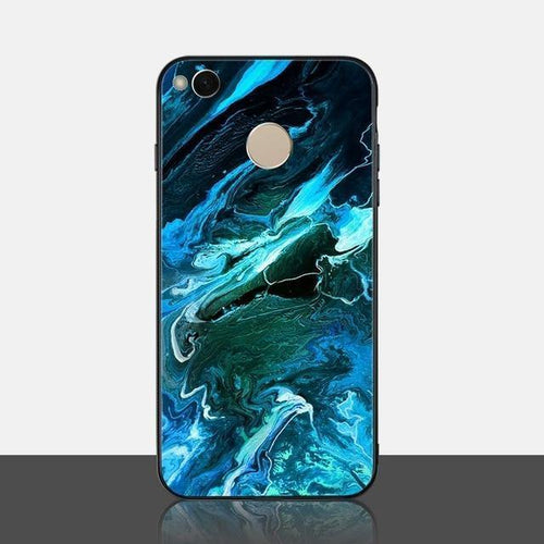 Planet Gates C  Pattern / Redmi 4X TOMKAS Agate Marble Case for Xiaomi Redmi 4X Note 5 Soft Edge PC+Glass Back Cover Phone Case for Xiaomi Redmi Note 5 Global Pro