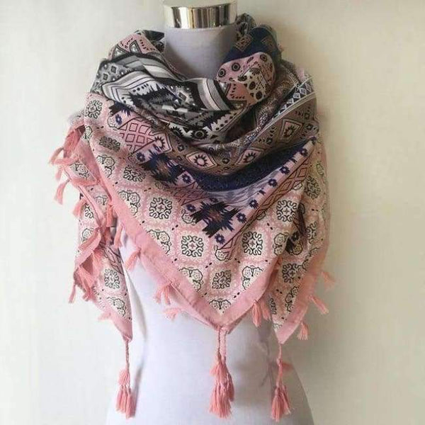 Planet Gates C Pink Bandana new fashion woman Scarf square scarves Printed Women Wraps Winter autumn ladies shawl Luxury Brand tassel scarf