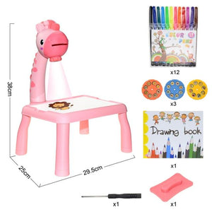 Planet Gates C Pink with box Children Led Projector Painting Art Drawing Table Light Toy For Kids Painting Board Desk Educational Learning Paint Tools Toys