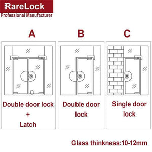 Planet Gates C Rarelock Sliding Door Lock SUS304 for Glass Office Door Bathroom Balcony Women Dress Store Home Security Hardware DIY i
