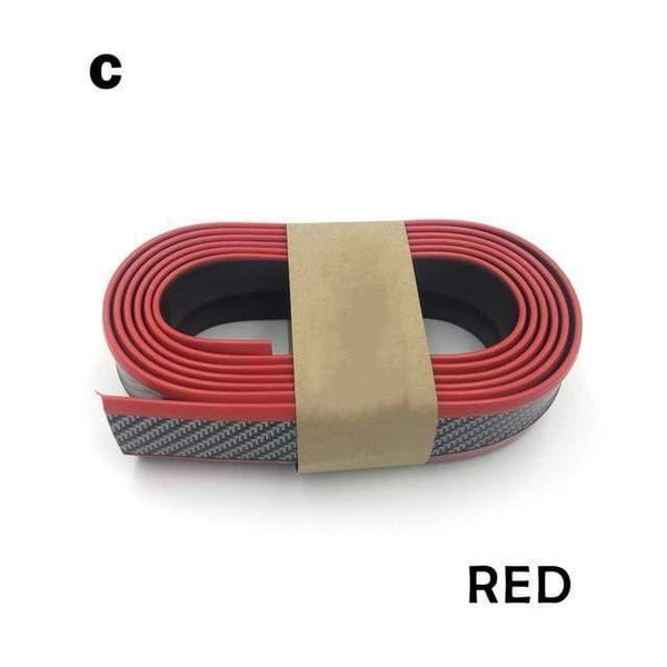 Planet Gates C RED Car Universal Front Bumper Lip  Carbon Fiber Rubber Splitter Chin Spoiler side Skirt Rubber Anti Scratch Protector Body Kit Trim