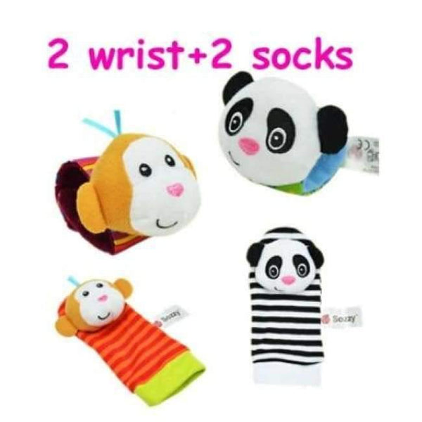 Planet Gates C style 40pcs/lot baby rattle toys Sozzy Garden Bug Wrist Rattle and Foot Socks 4 style (2 pcs waist+2 pcs socks) (10 set)