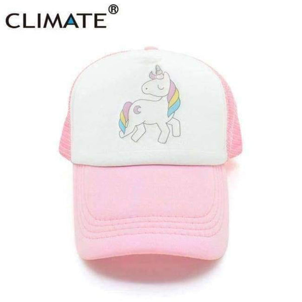 Planet Gates C Style / Fits 55to58cm head CLIMATE Women Girl Unicorn Luck Pink Mesh Summer Cool Caps new Youth Young Girl Pink Unicorn Cool Net Mesh Hat Caps Summer