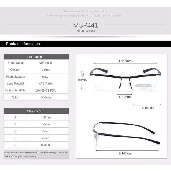 Planet Gates C01 Black MERRY'S Men Optical Frames Eyeglasses Frames Rack Commercial Glasses Fashion Eyeglasses Frame Myopia Titanium Frame TR90 Legs