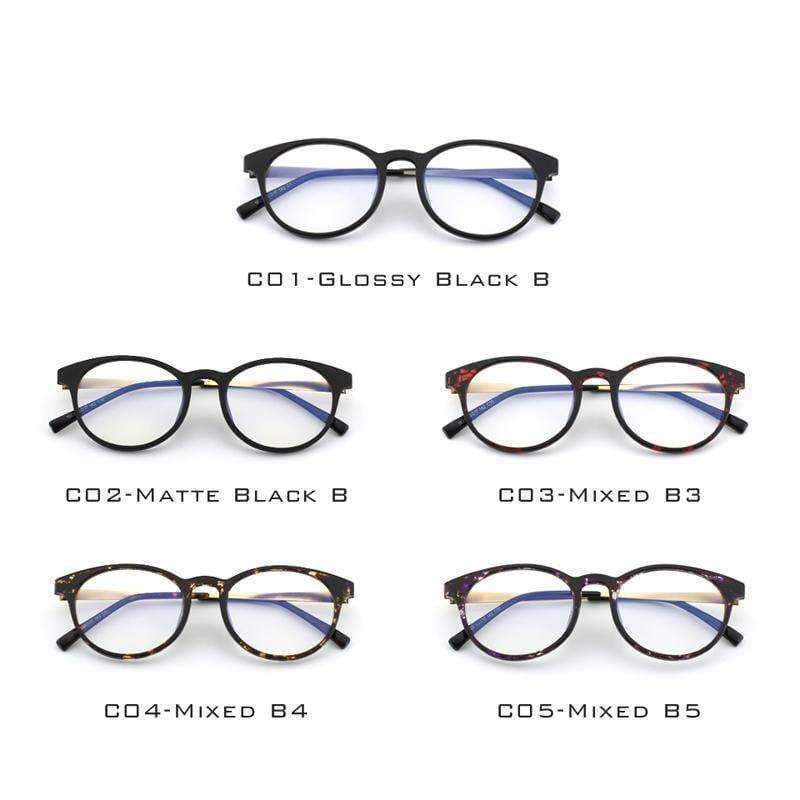 Planet Gates C01 Glossy Black B1 CGID TR90 Computer Glasses Anti Blue Light Radiation Optical Print Glasses Round Black Eyewear Frame PC Glass Men & Women CT28