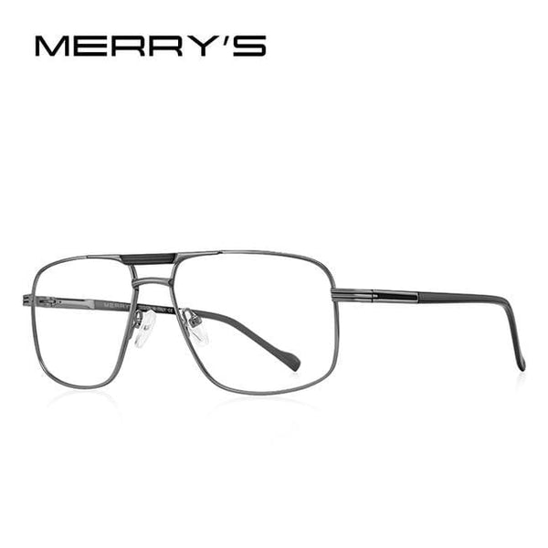 Planet Gates C02 Gray Men Classic Square Glasses Optics Frame Luxury Double Bridge Prescription Glasses Frames Optical Eyewear S2012