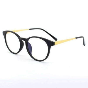 Planet Gates C02 Matter Black B2 CGID TR90 Computer Glasses Anti Blue Light Radiation Optical Print Glasses Round Black Eyewear Frame PC Glass Men & Women CT28