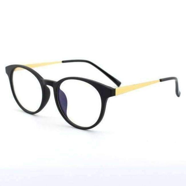 Planet Gates C02 Matter Black B2 CGID TR90 Computer Glasses Anti Blue Light Radiation Optical Print Glasses Round Black Eyewear Frame PC Glass Men & Women CT28