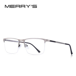Planet Gates C02 Silver Men Titanium Glasses Frame Ultralight Square Eye Myopia Prescription Eyeglasses Male Half Optical Frame S2014
