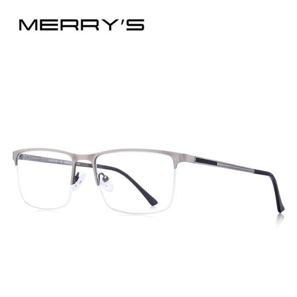 Planet Gates C02 Silver Men Titanium Glasses Frame Ultralight Square Eye Myopia Prescription Eyeglasses Male Half Optical Frame S2014