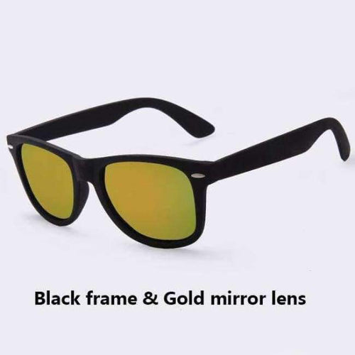 Planet Gates C02Gold mirror AOFLY Fashion Sunglasses Men Polarized Sunglasses Men Driving Mirrors Coating Points Black Frame Eyewear Male Sun Glasses UV400