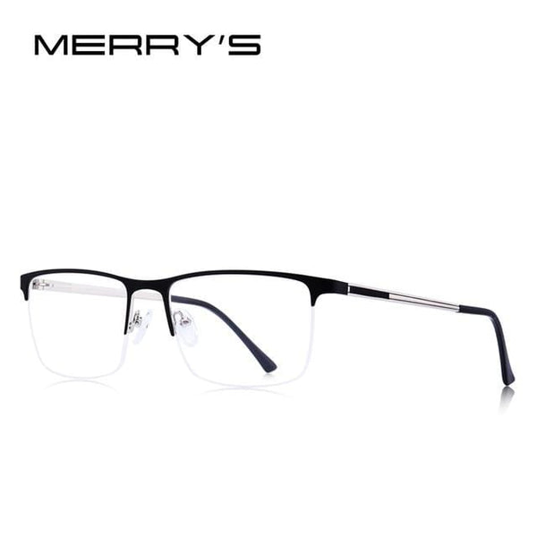Planet Gates C03 Black Silver Men Titanium Glasses Frame Ultralight Square Eye Myopia Prescription Eyeglasses Male Half Optical Frame S2014