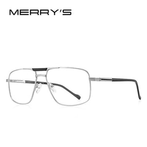 Planet Gates C03 Silver Men Classic Square Glasses Optics Frame Luxury Double Bridge Prescription Glasses Frames Optical Eyewear S2012