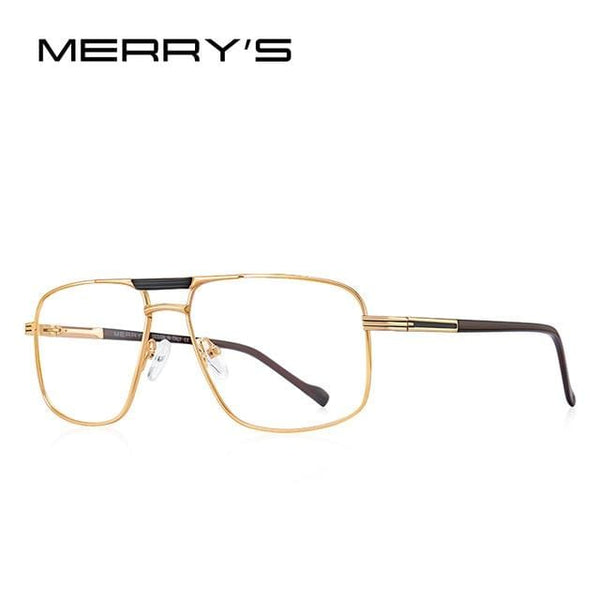 Planet Gates C04 Gold Men Classic Square Glasses Optics Frame Luxury Double Bridge Prescription Glasses Frames Optical Eyewear S2012