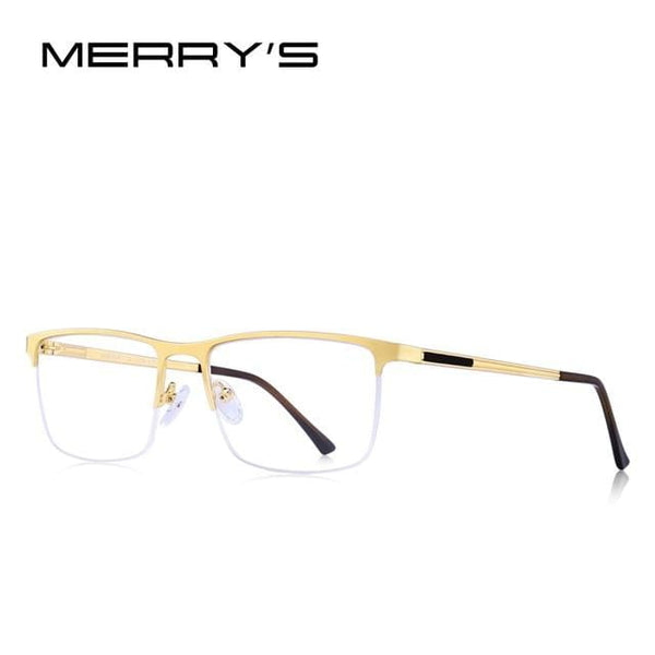 Planet Gates C04 Gold Men Titanium Glasses Frame Ultralight Square Eye Myopia Prescription Eyeglasses Male Half Optical Frame S2014